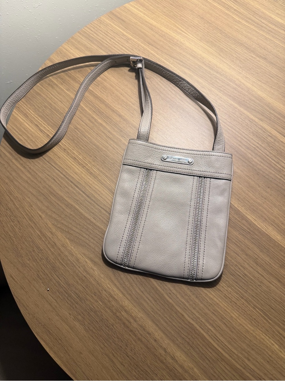 Michael Kors Pebbled Leather Crossbody in Light Gray - Picture 2 of 11